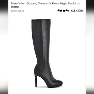 Platform knee high boot zip up stiletto size 10